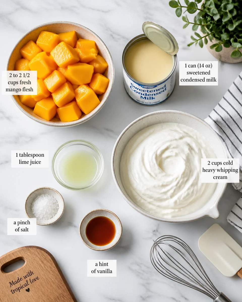 No Churn Mango Ice Cream
