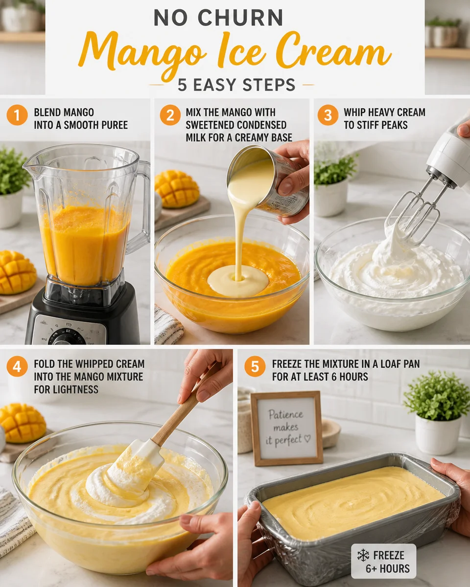 No Churn Mango Ice Cream