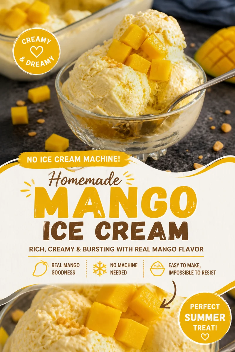 No Churn Mango Ice Cream