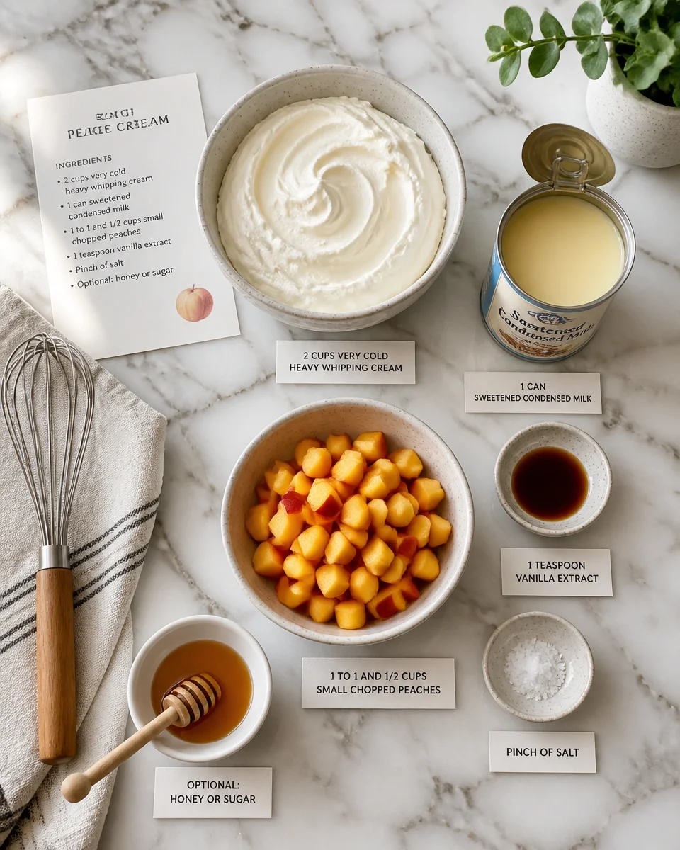 No Churn Peach Ice Cream