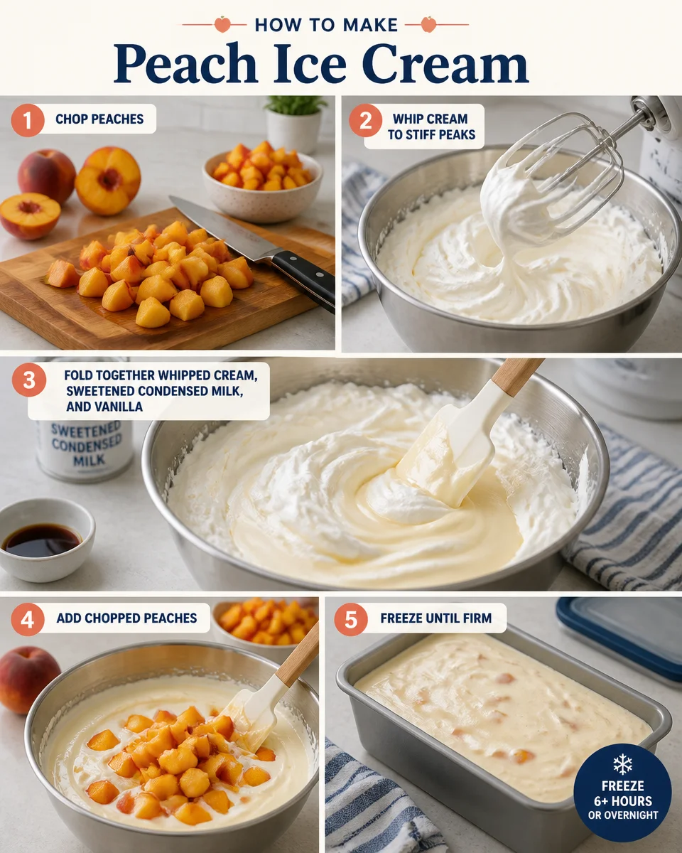 No Churn Peach Ice Cream