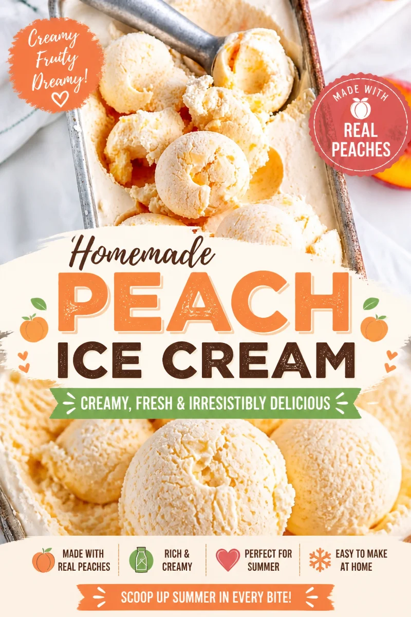 No Churn Peach Ice Cream
