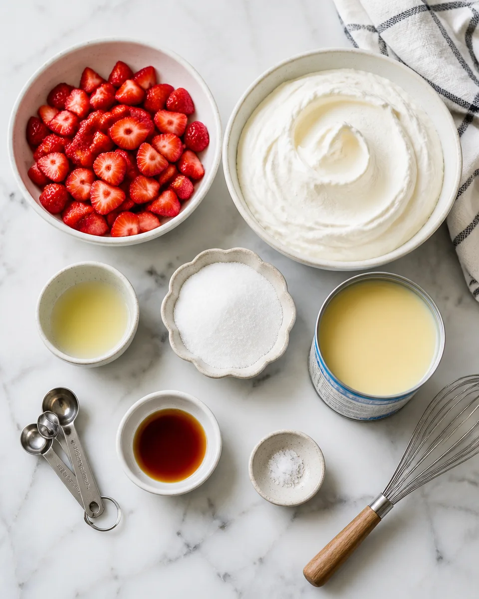 No Churn Strawberry Ice Cream