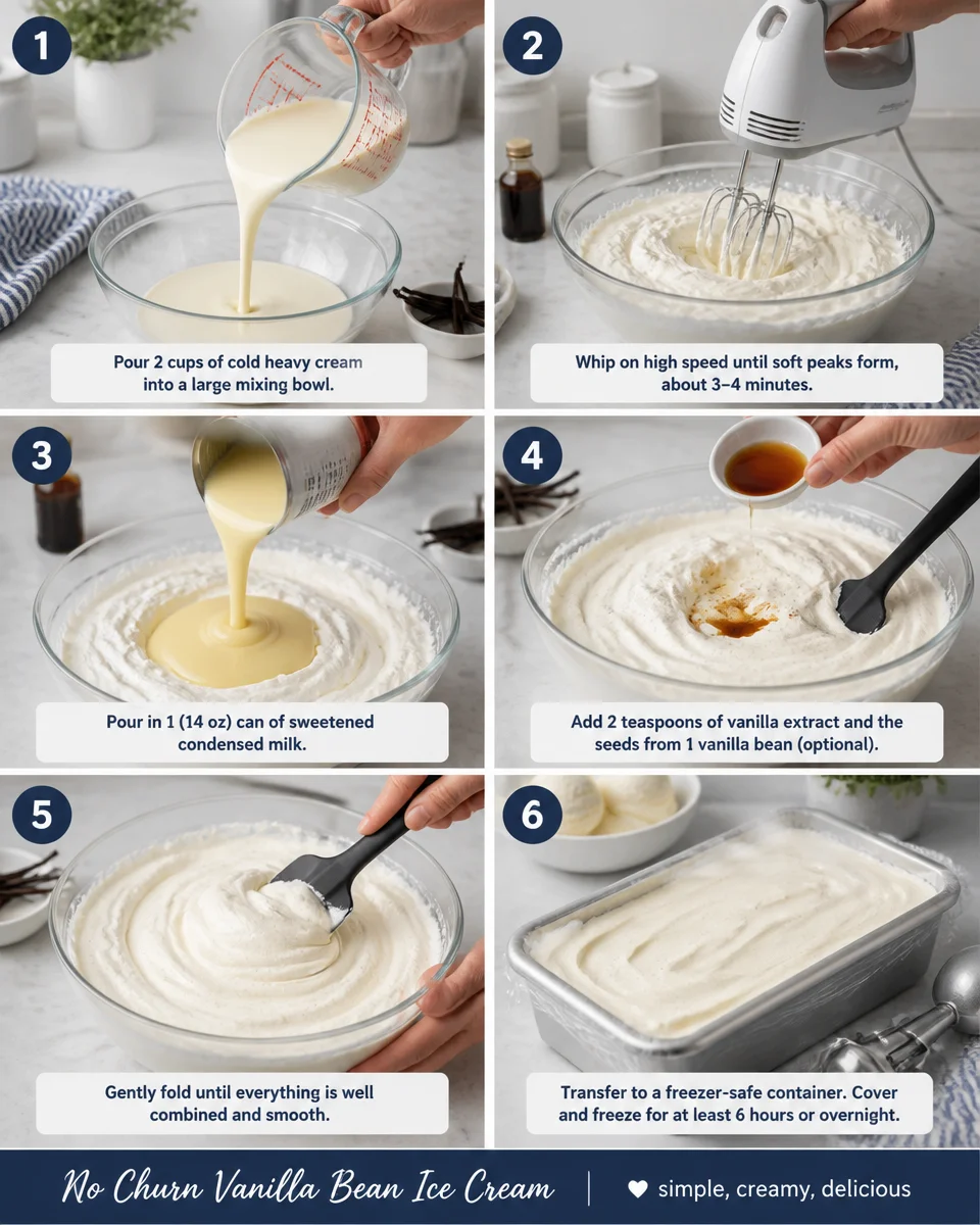 No Churn Vanilla Bean Ice Cream