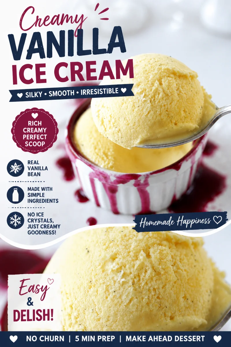 No Churn Vanilla Bean Ice Cream
