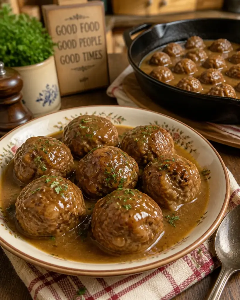 Old Fashioned Meatballs And Gravy
