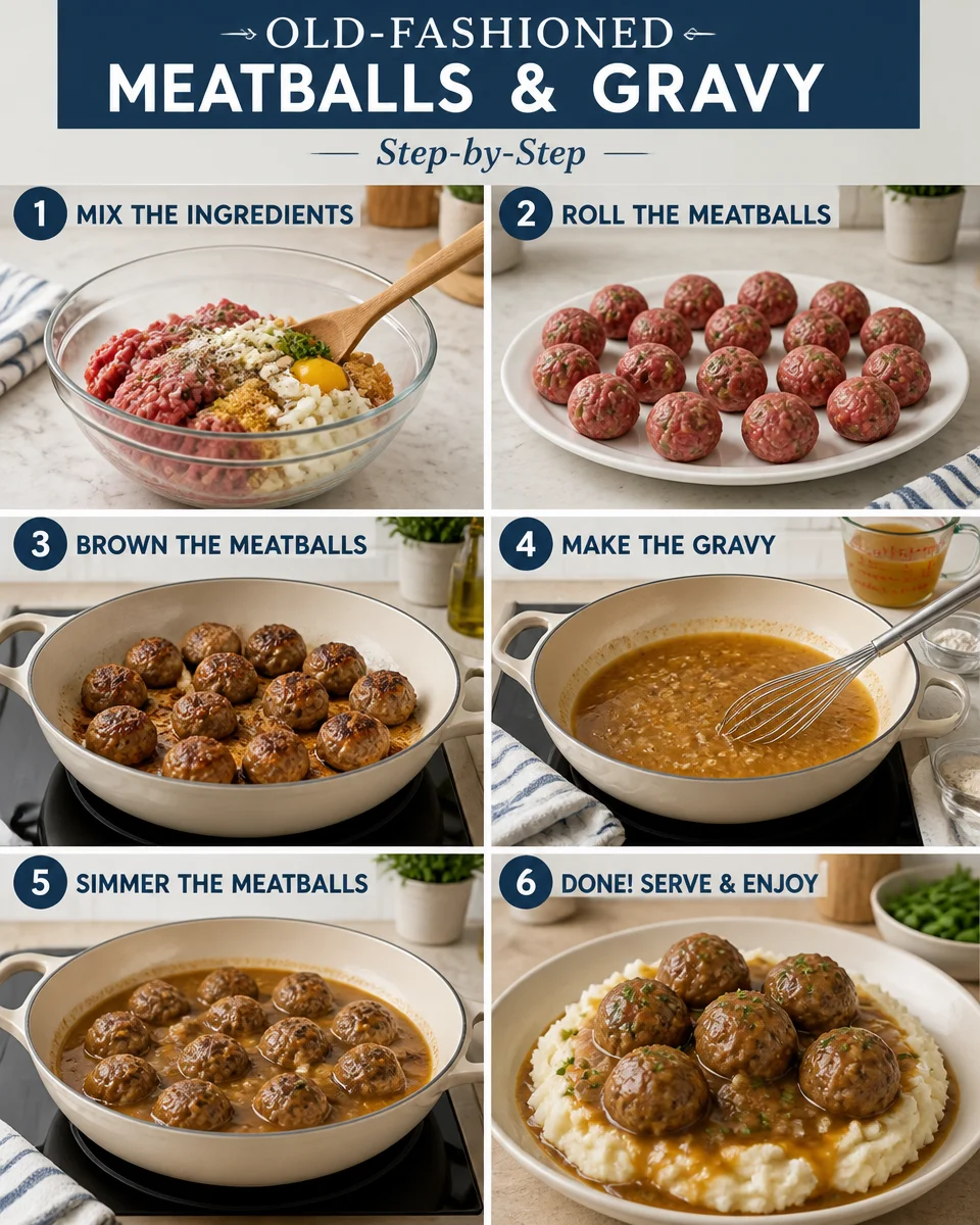 Old Fashioned Meatballs And Gravy