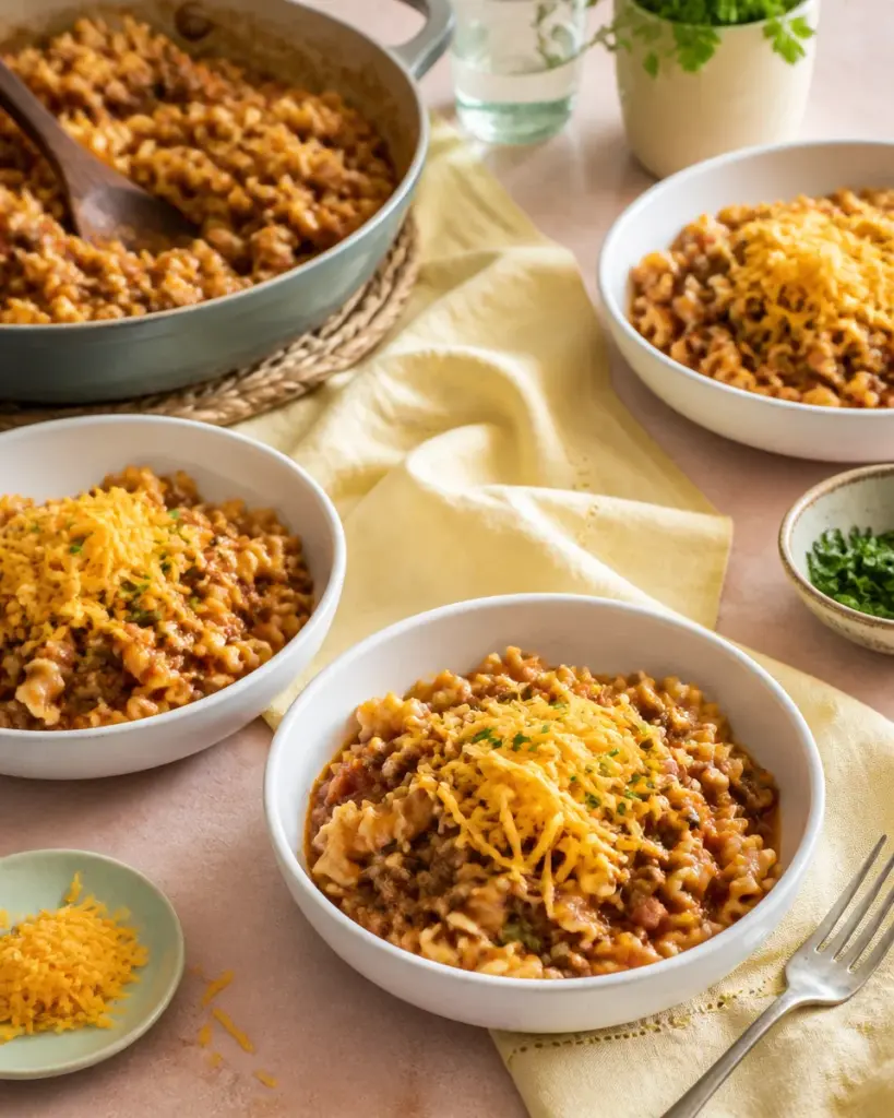 One Pot Cheesy Beef and Pasta