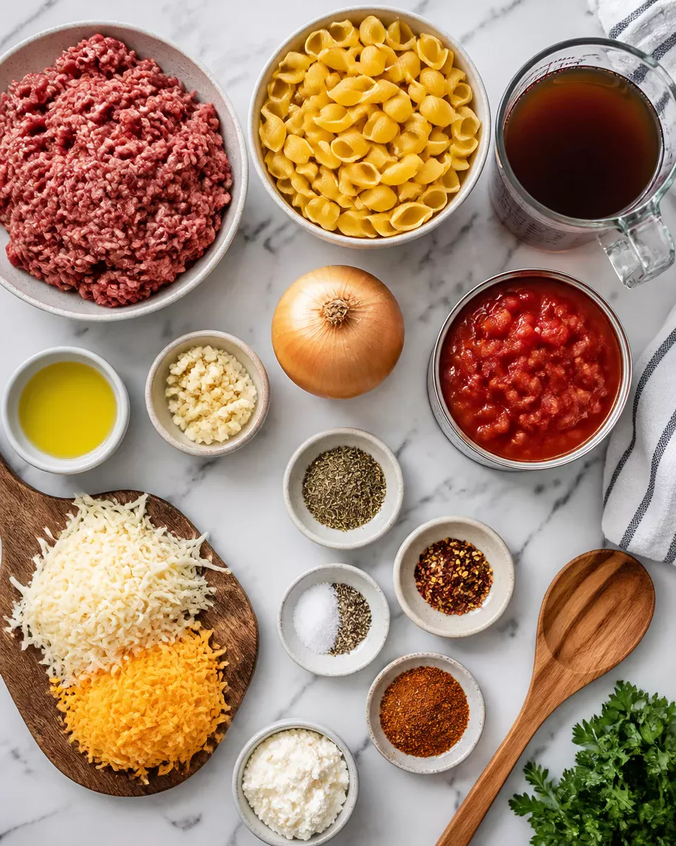 One Pot Cheesy Beef and Pasta