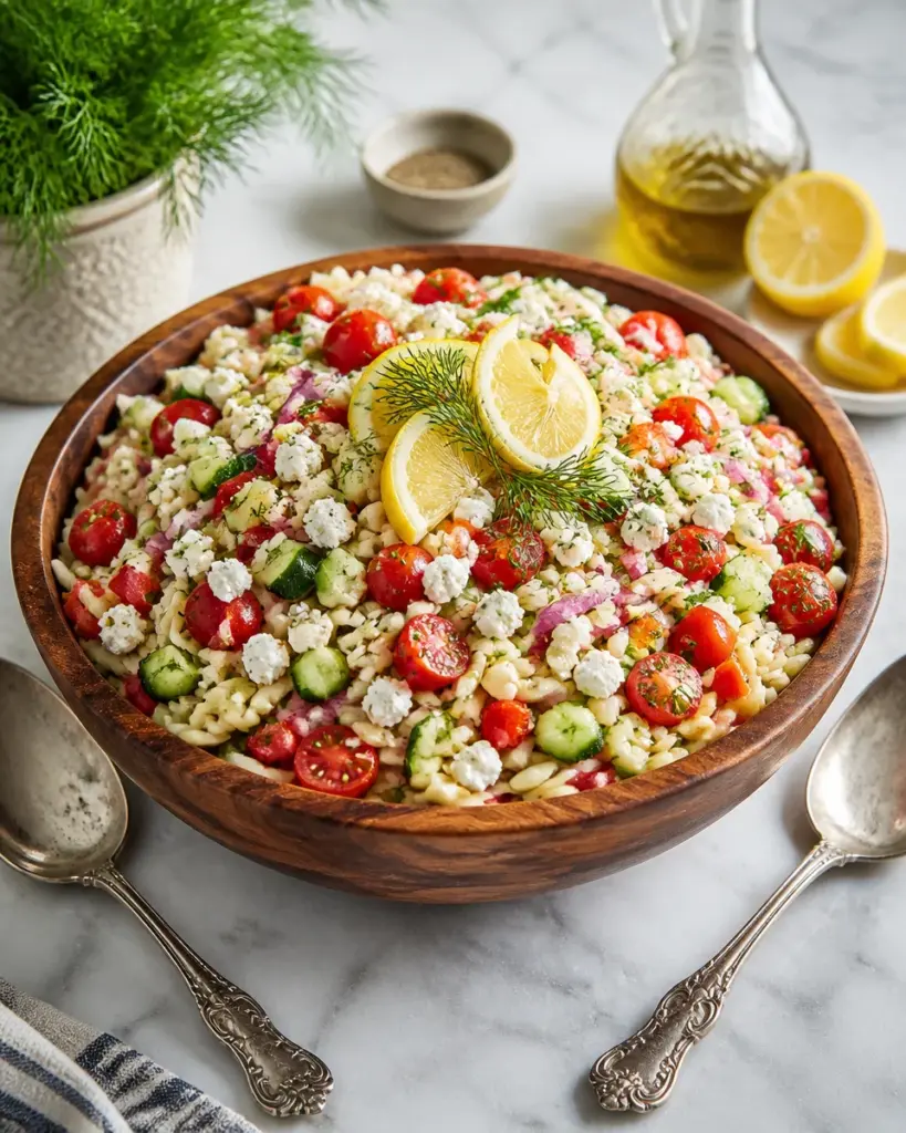 Orzo Pasta Salad with Lemon and Feta