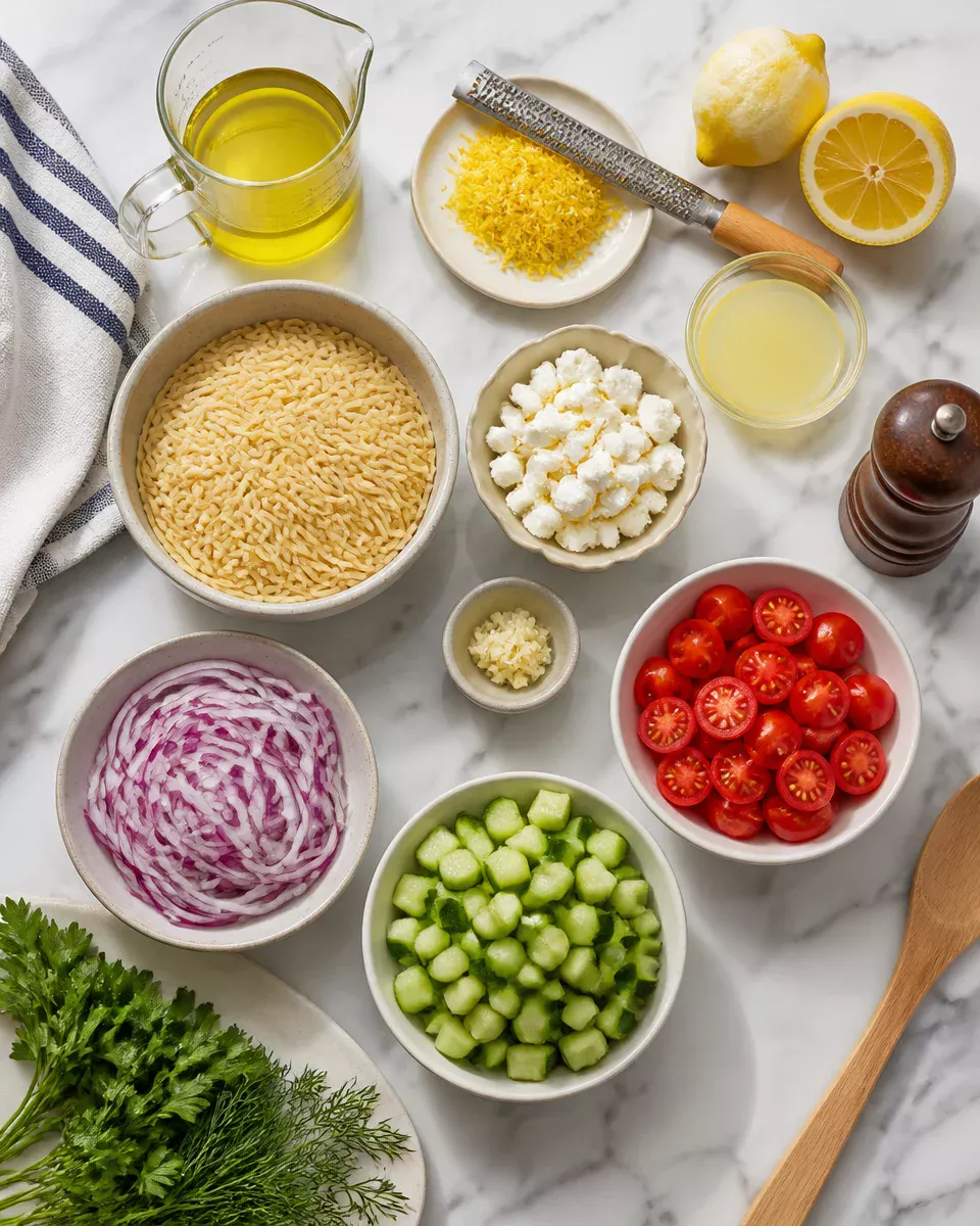 Orzo Pasta Salad with Lemon and Feta