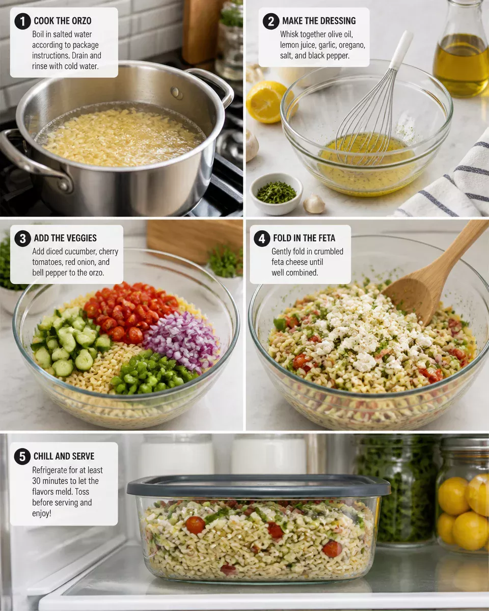 Orzo Pasta Salad with Lemon and Feta