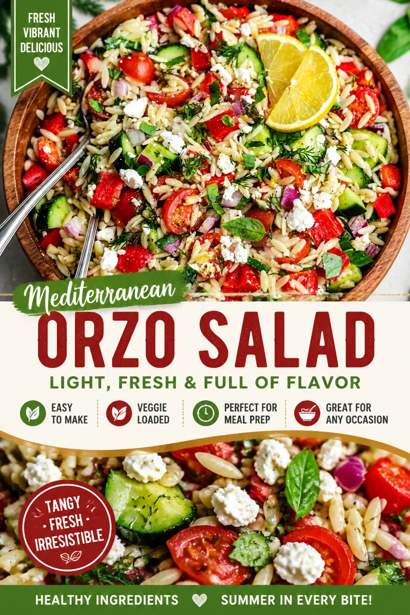 Orzo Pasta Salad with Lemon and Feta