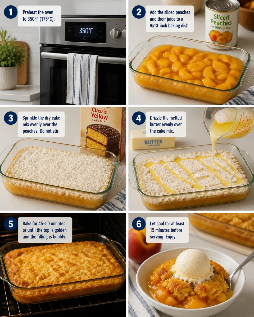 Peach Dump Cake 3 Ingredients