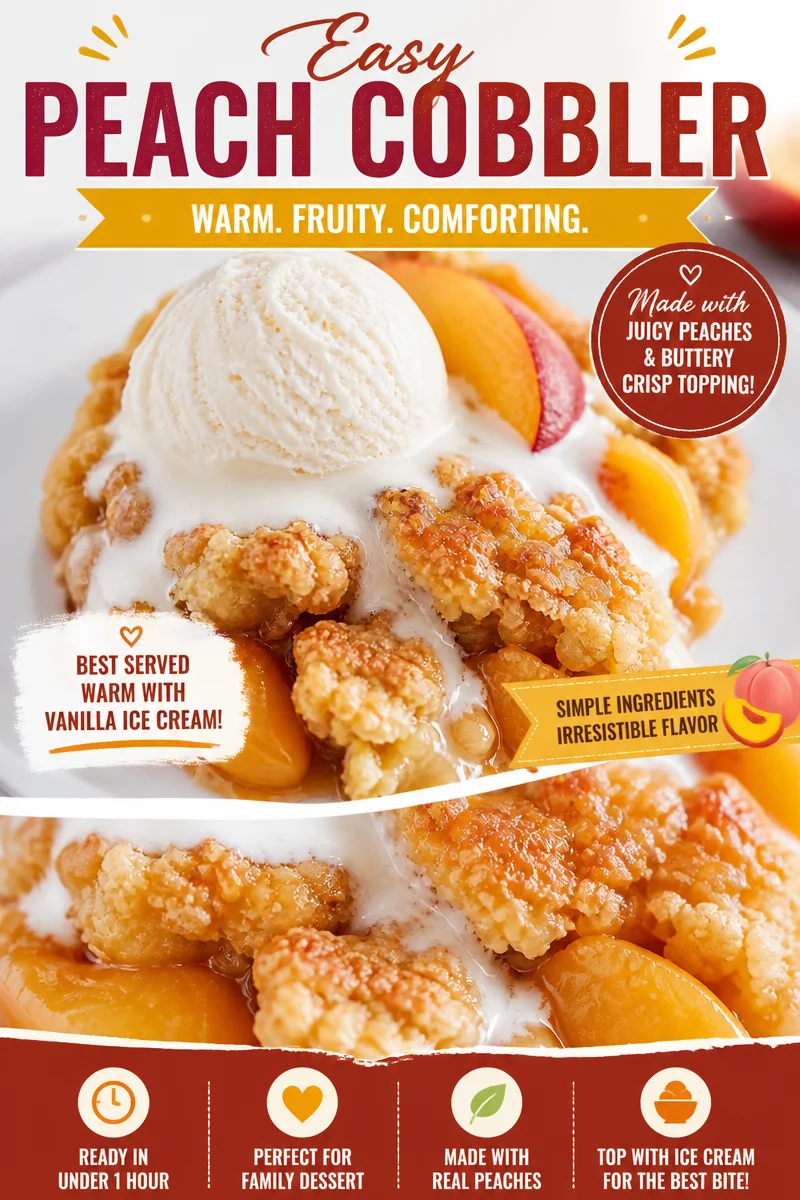 Peach Dump Cake 3 Ingredients