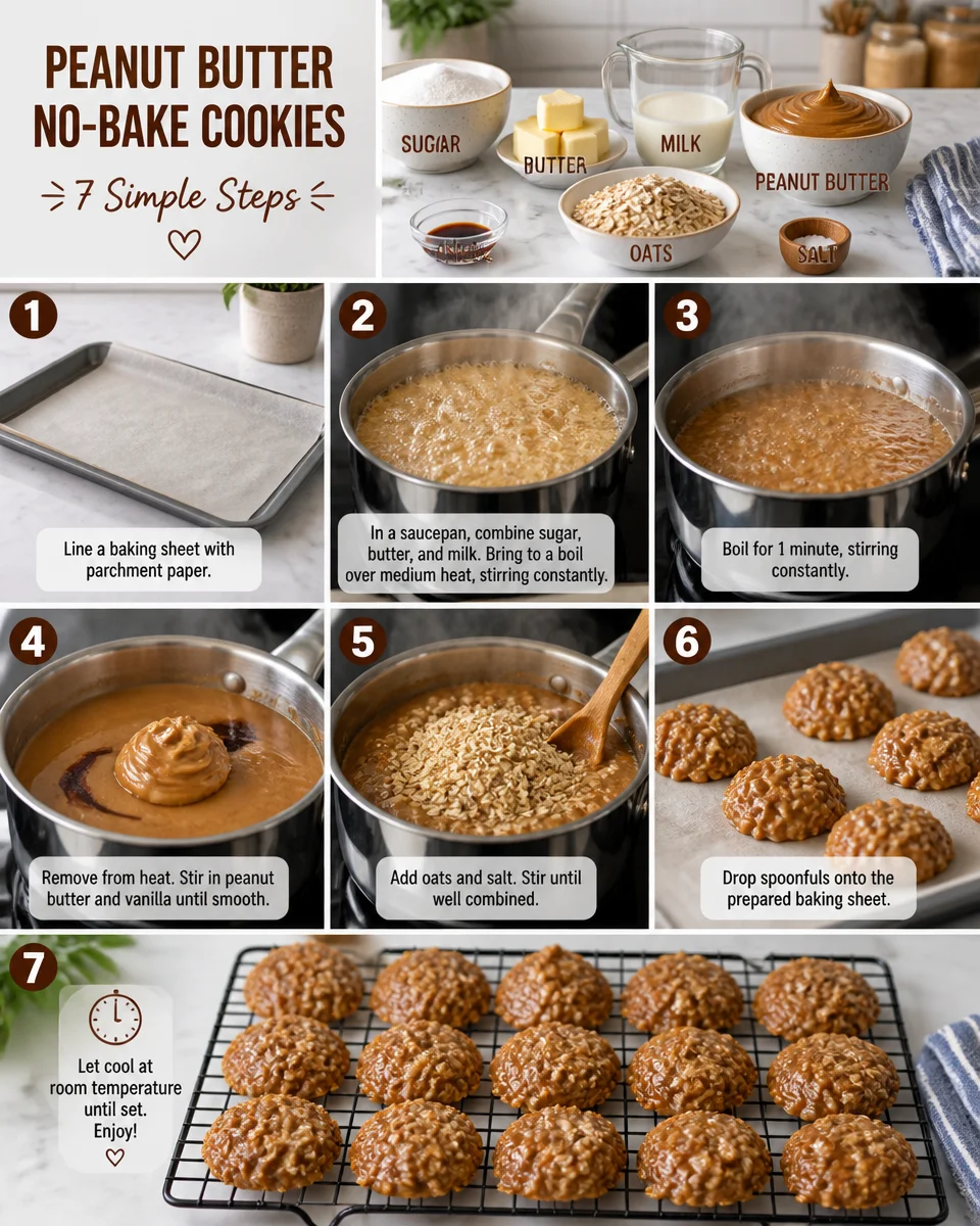 PEANUT BUTTER NO-BAKE COOKIES