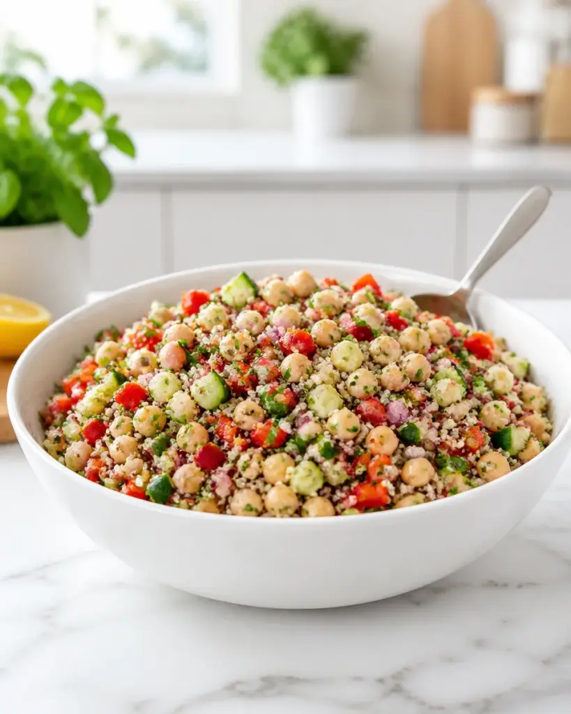 Quinoa Salad with Chickpeas and Cucumber