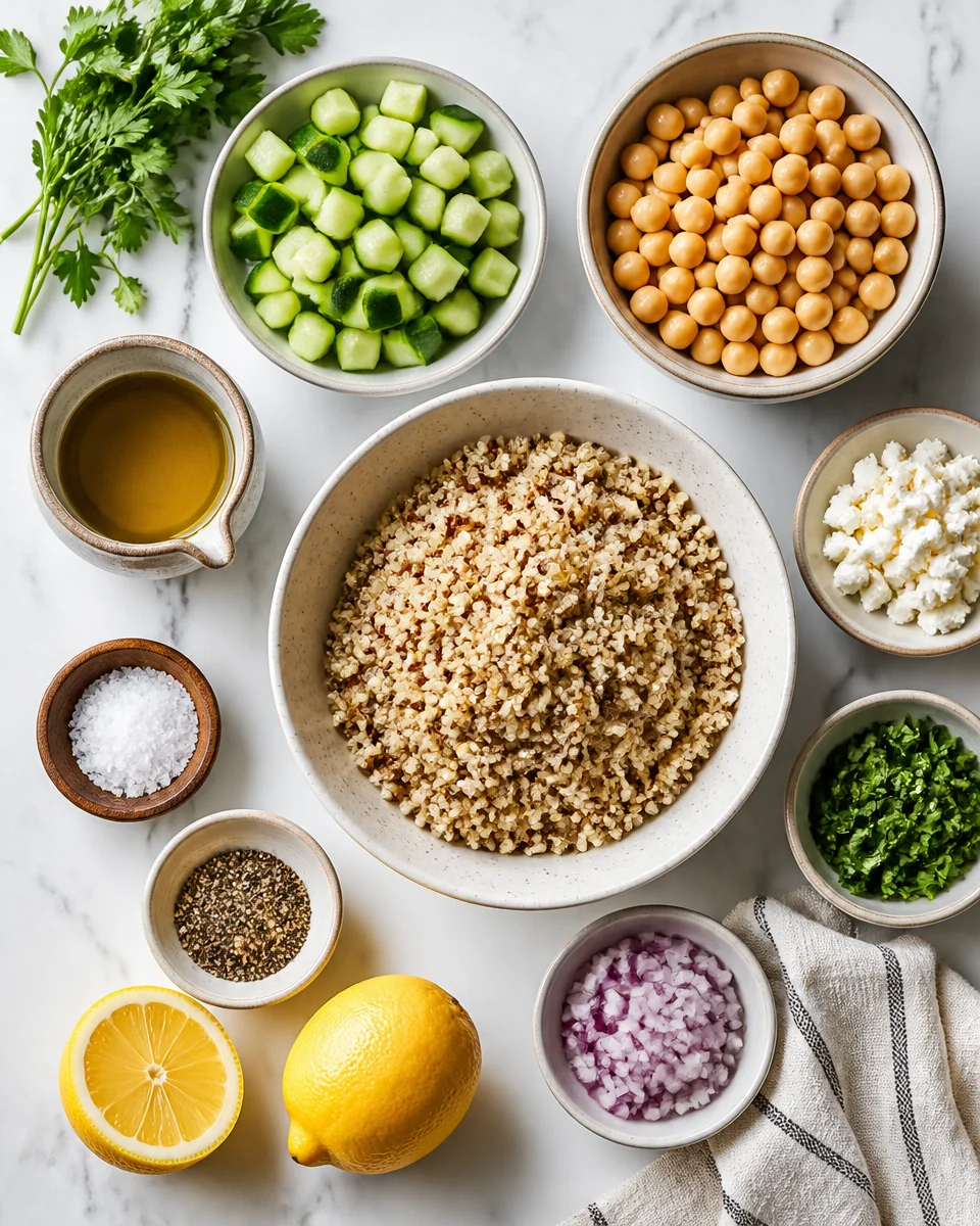Quinoa Salad with Chickpeas and Cucumber