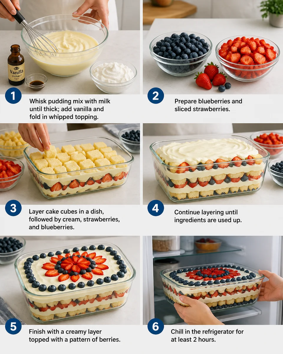 Red White and Blue Trifle
