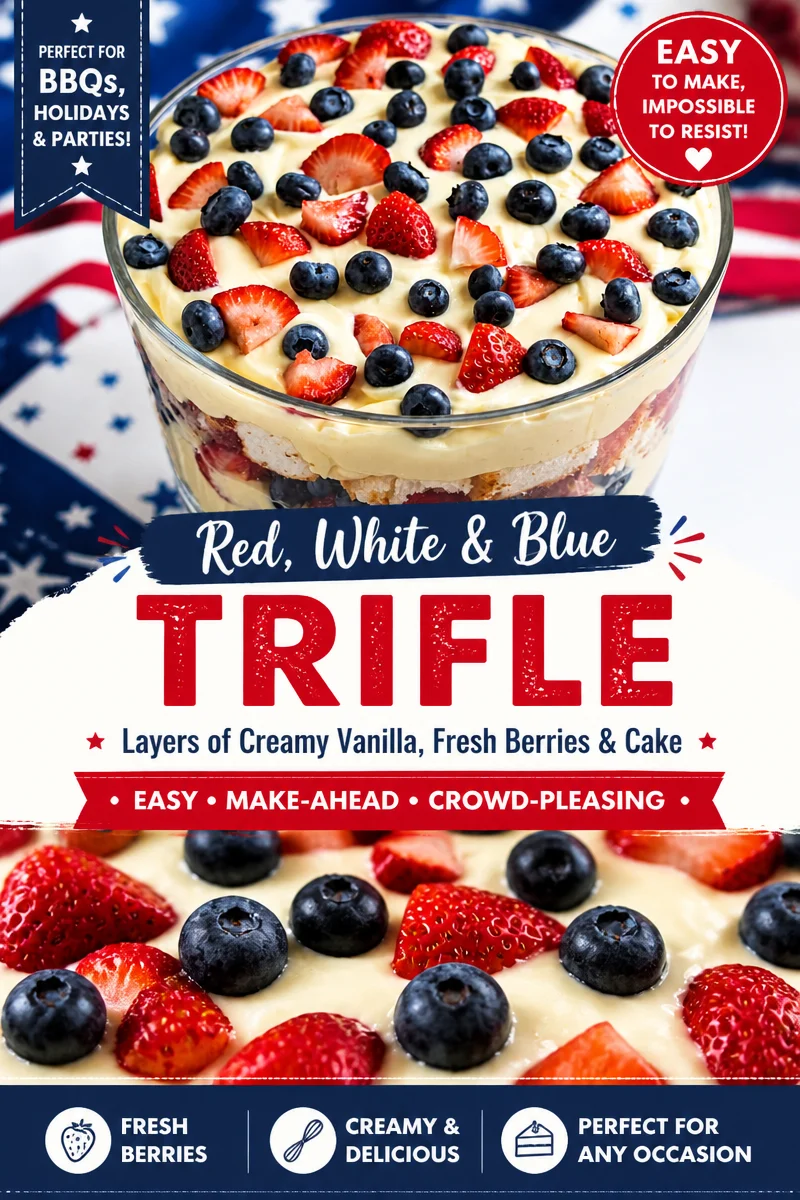 Red White and Blue Trifle