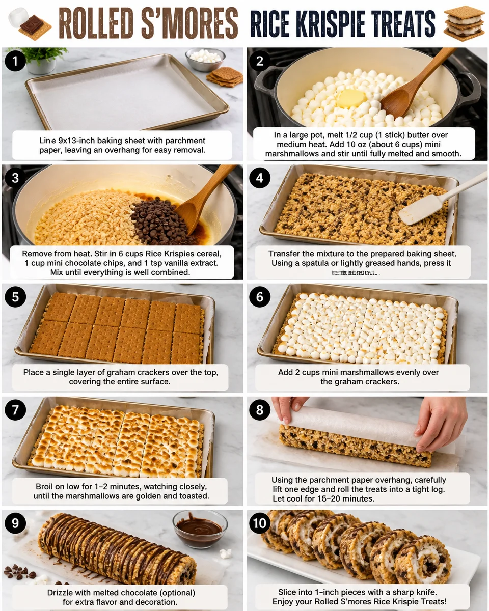 Rolled S'mores Rice Krispie Treats