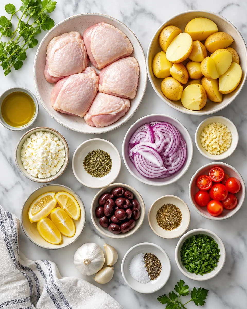 Sheet Pan Greek Chicken and Potatoes