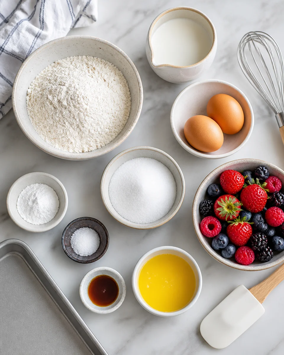 Sheet Pan Pancakes with Berries