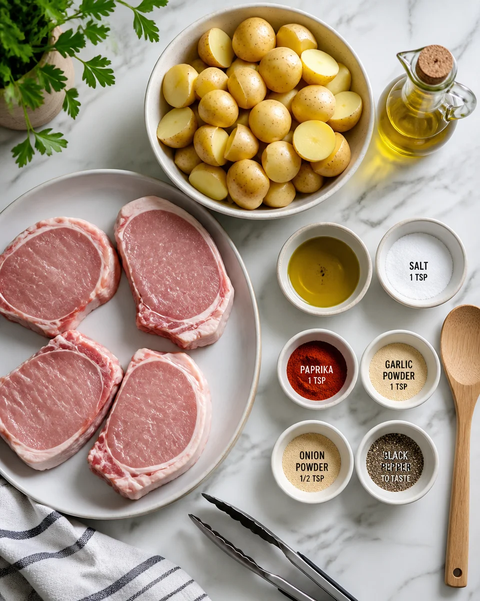Sheet Pan Pork Chops and Potatoes