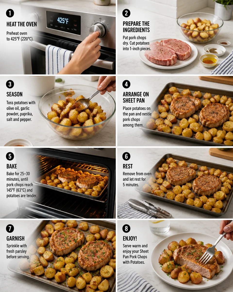 Sheet Pan Pork Chops and Potatoes