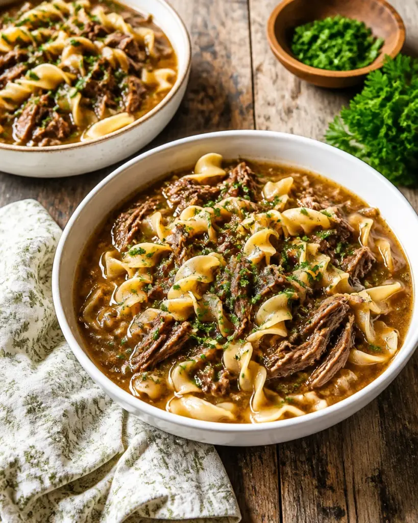 Slow Cooker Beef and Noodles