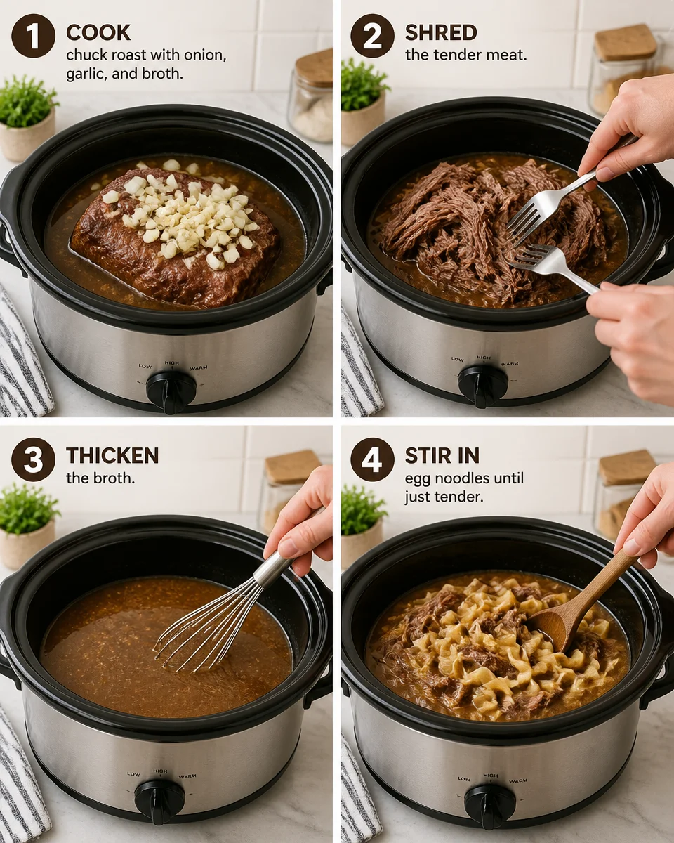 Slow Cooker Beef and Noodles