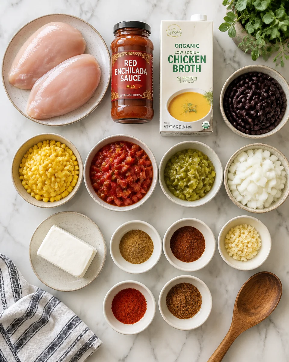 Slow Cooker Chicken Enchilada Soup