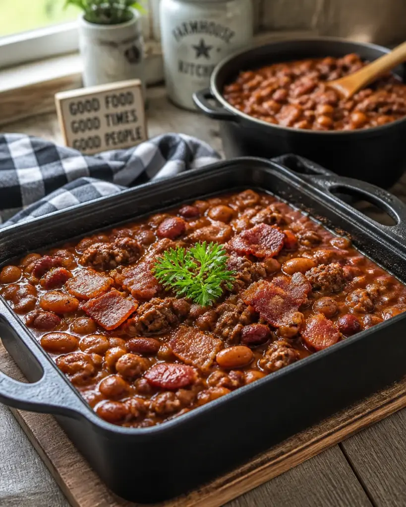 Slow Cooker Cowboy Beans with Bacon