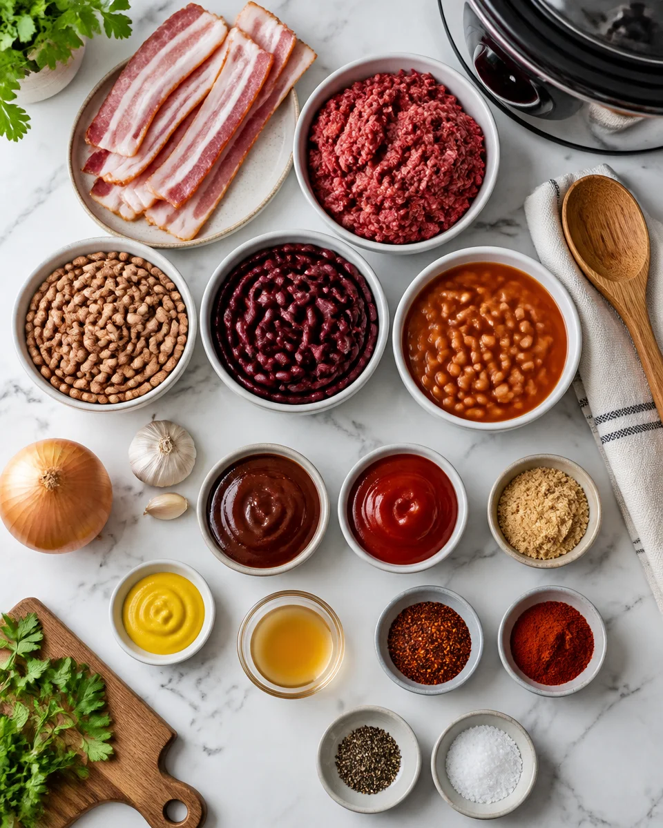 Slow Cooker Cowboy Beans with Bacon