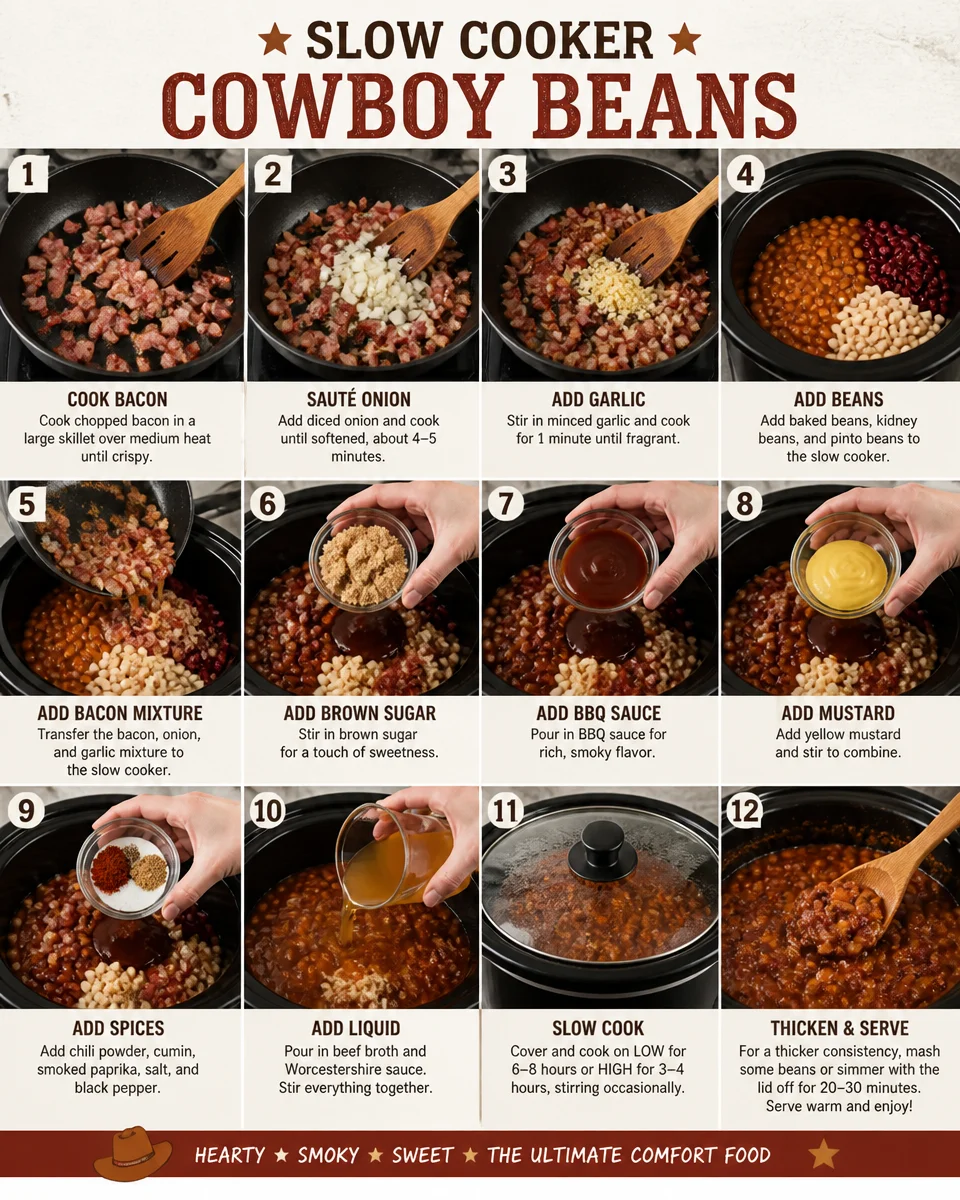 Slow Cooker Cowboy Beans with Bacon