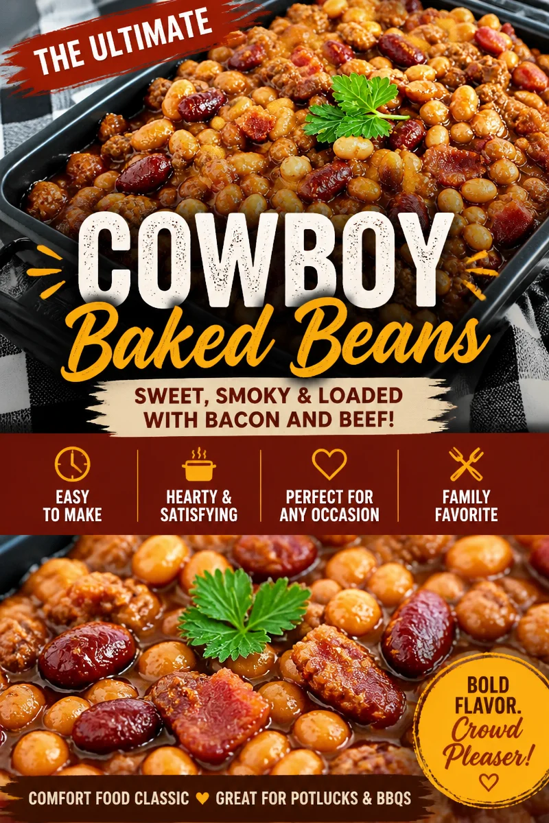 Slow Cooker Cowboy Beans with Bacon