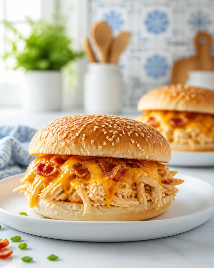 Slow Cooker Crack Chicken Sandwiches