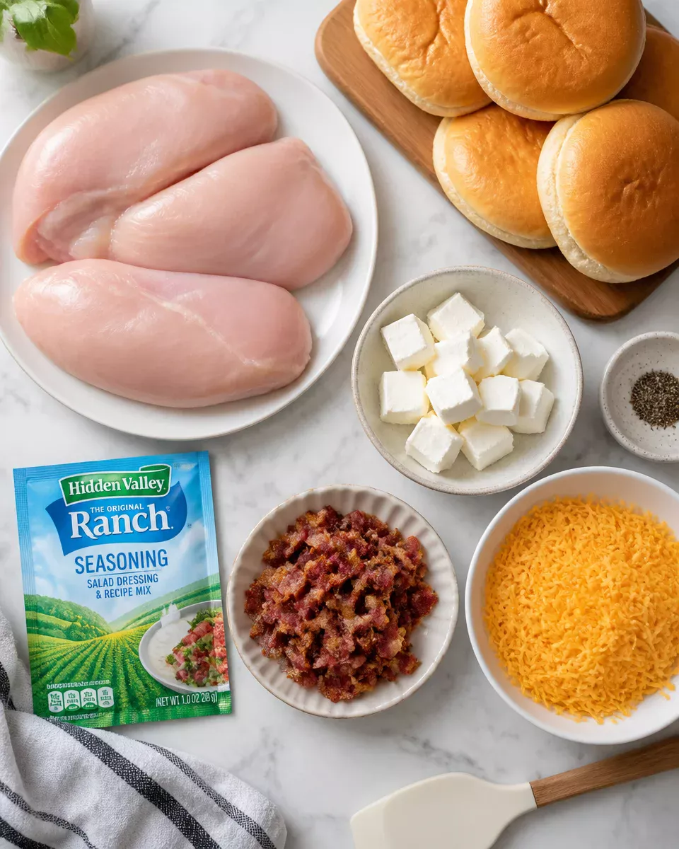 Slow Cooker Crack Chicken Sandwiches
