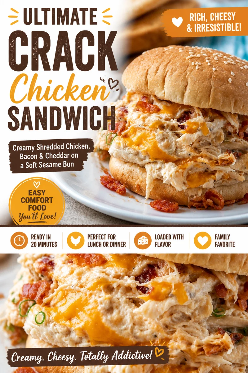 Slow Cooker Crack Chicken Sandwiches