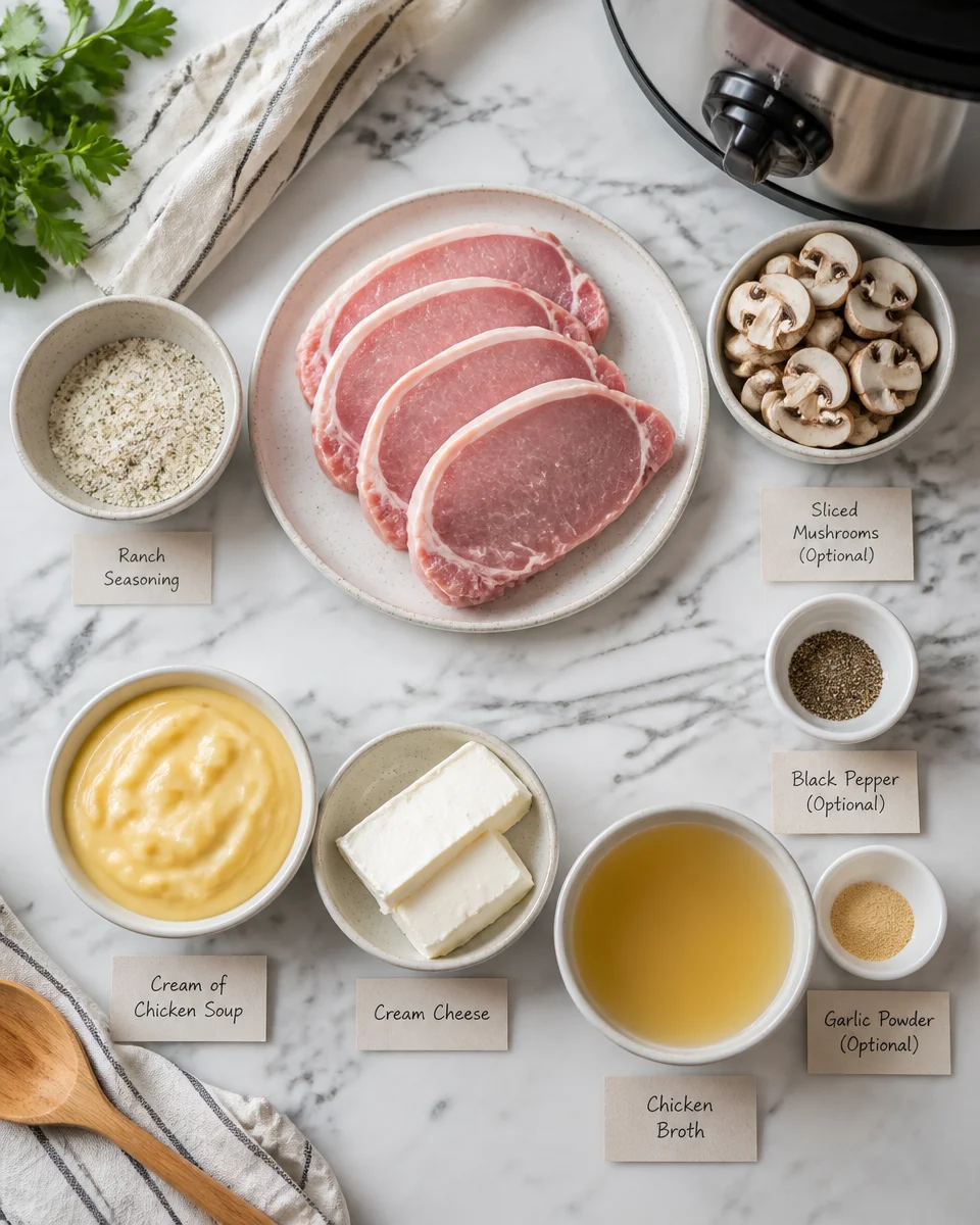 Slow Cooker Creamy Ranch Pork Chops
