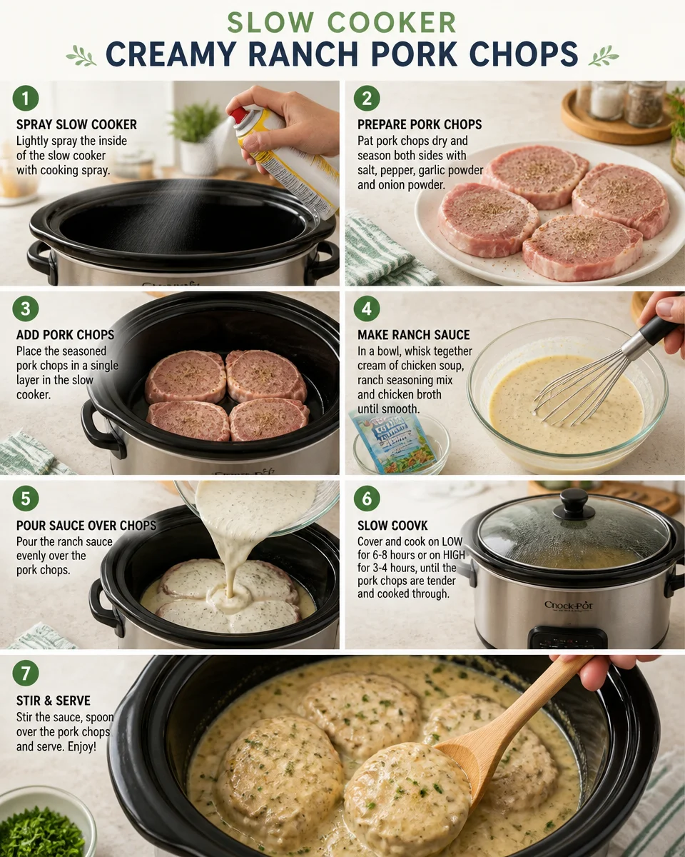 Slow Cooker Creamy Ranch Pork Chops