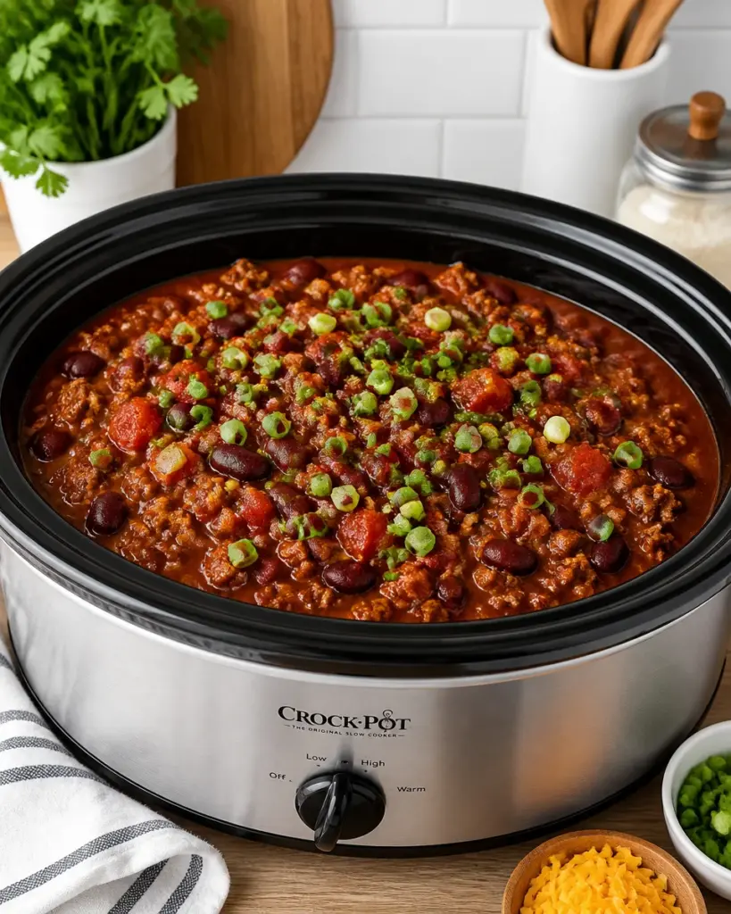Slow Cooker Ground Beef Chili