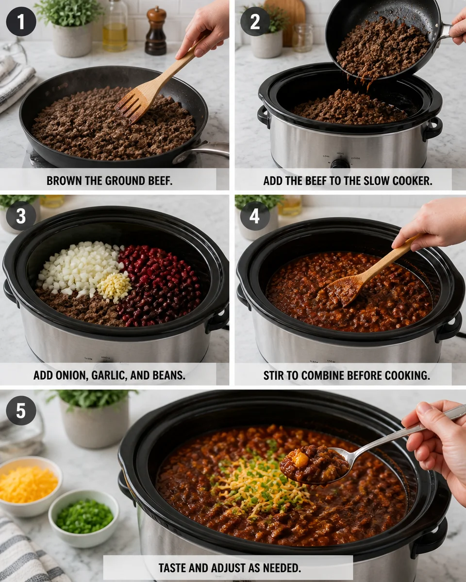 Slow Cooker Ground Beef Chili