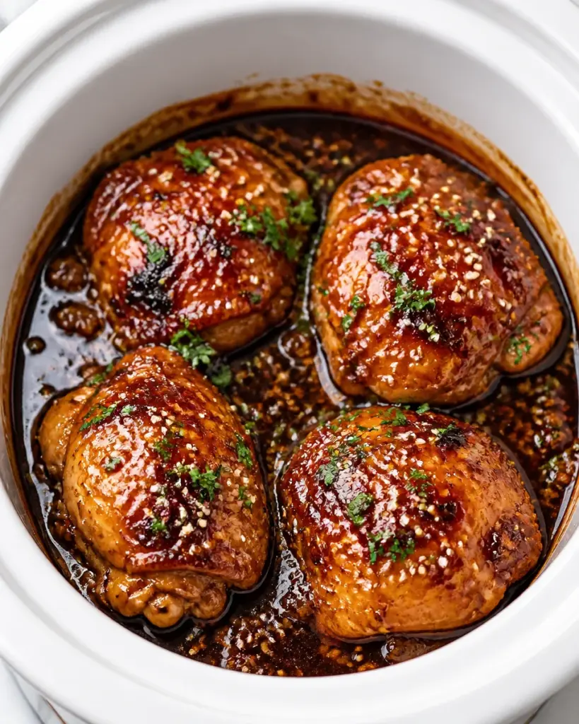 Slow Cooker Honey Garlic Chicken Thighs