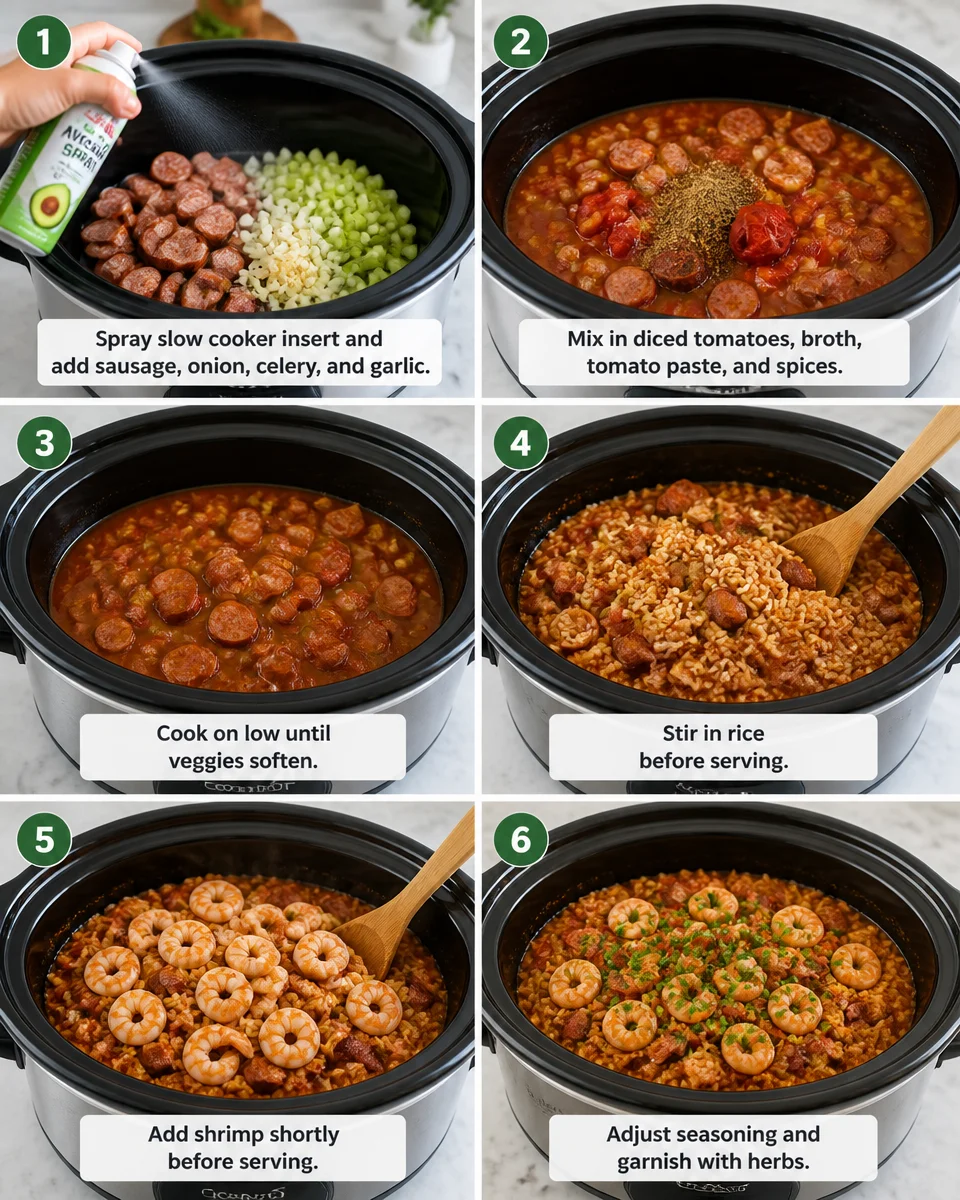 Slow Cooker Jambalaya with Shrimp and Sausage