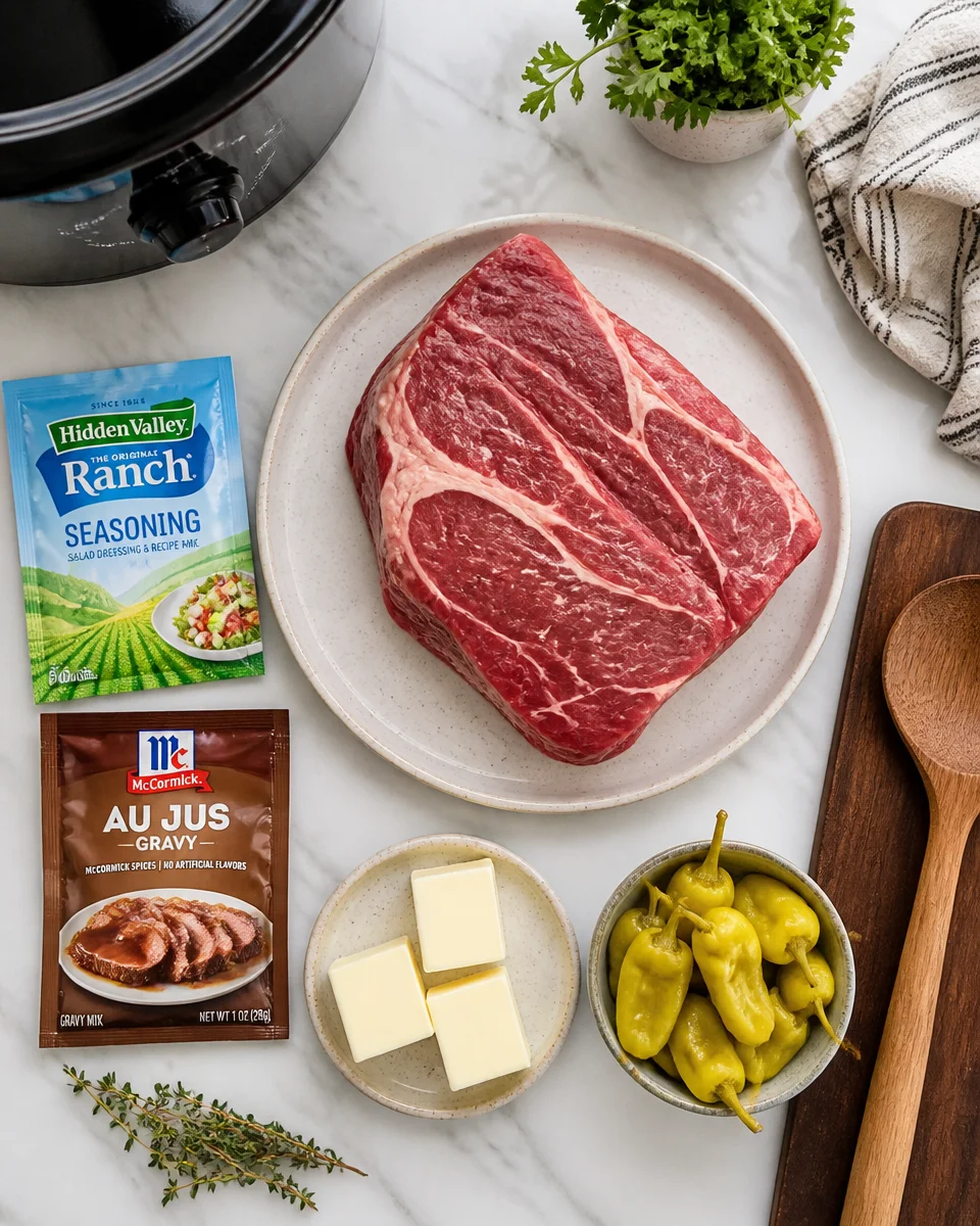 Slow Cooker Mississippi Pot Roast