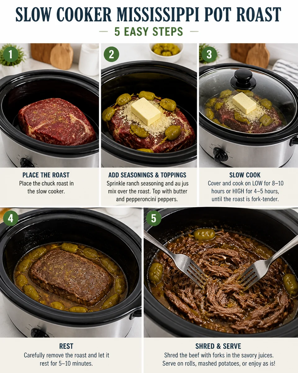 Slow Cooker Mississippi Pot Roast
