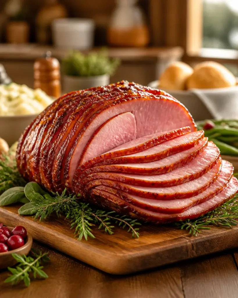 Slow Cooker Peach Glazed Ham