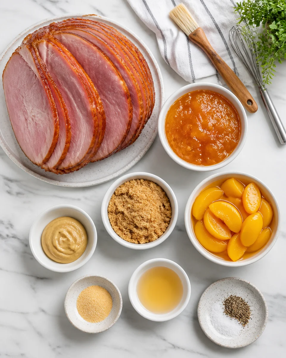 Slow Cooker Peach Glazed Ham