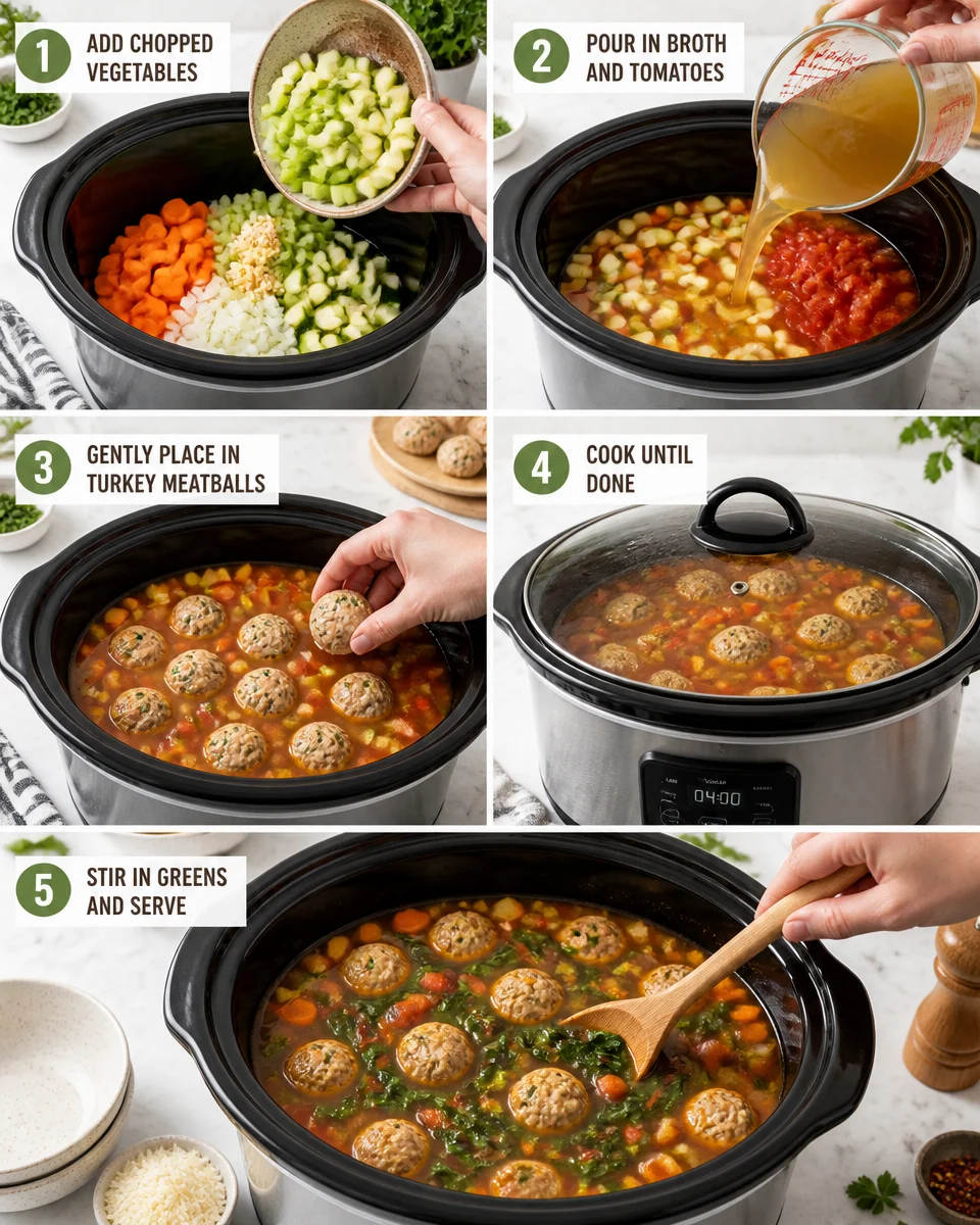 Slow Cooker Turkey Meatball Soup